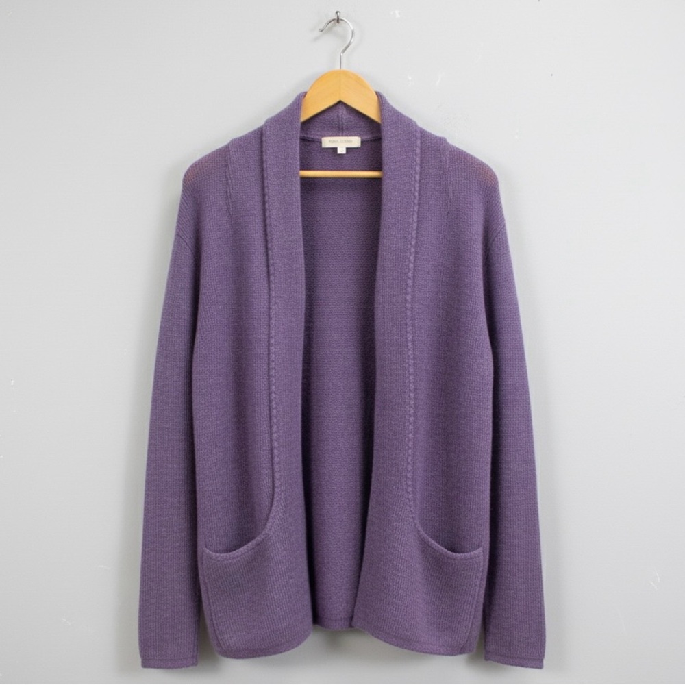 💜Peruvian Link Purple Alpaca Open Pocket Cardigan Sweater